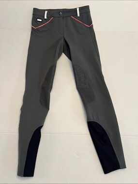 IAGO “DONNA” WOMEN’S BLACK/GRAY EQUESTRIAN BREECHES RIDING PANTS SIZE 4